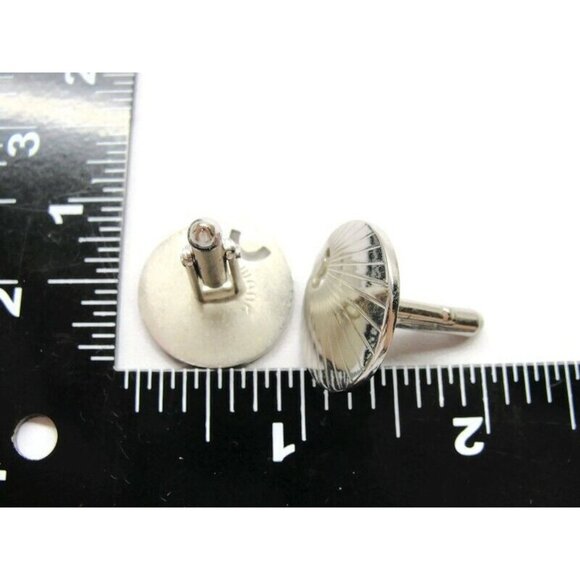 Swank Cufflinks Round Silver Tone Tux Shirt Dress Suit Vintage - Picture 5 of 8